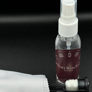 Watch and jewelry cleaning kit with spray, cloth and brush – Artisan Watch Co.