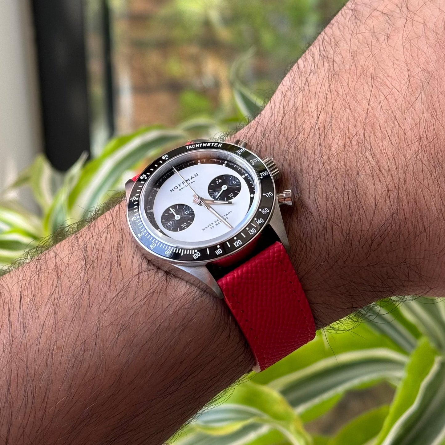 Red Saffiano Leather Strap