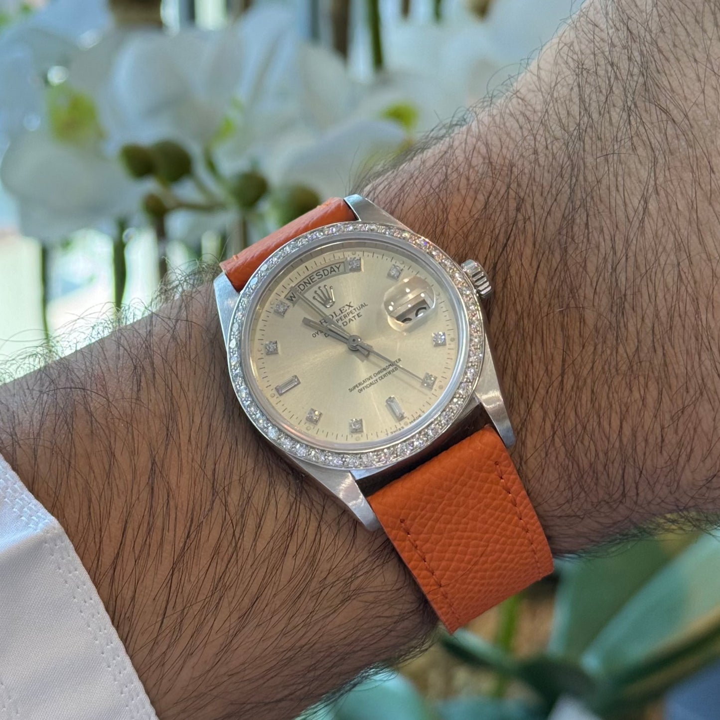 Orange Saffiano Leather