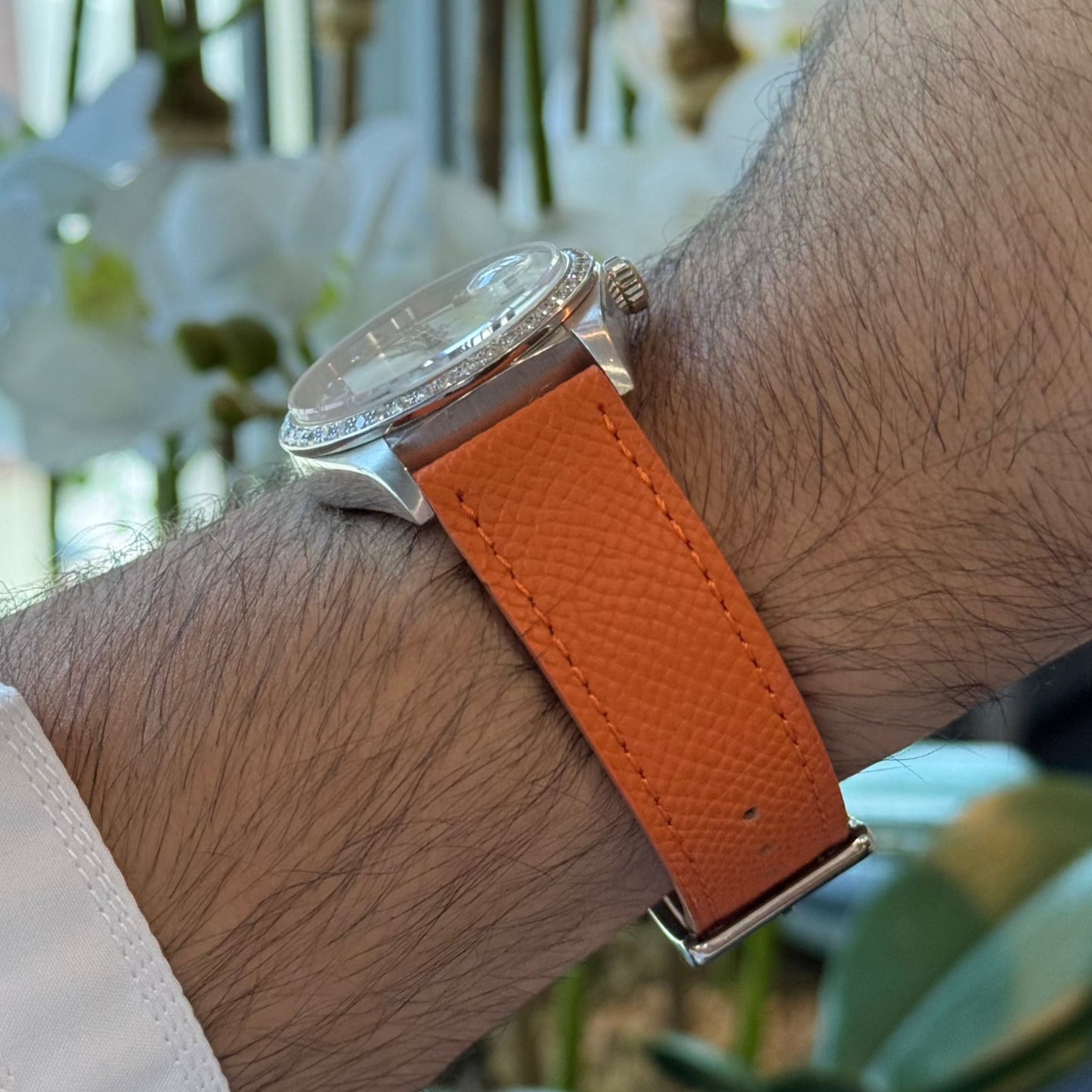 Orange Saffiano Leather