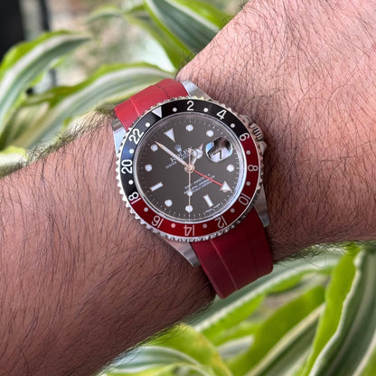 Dark Red rubber watch strap – Artisan Watch Co.