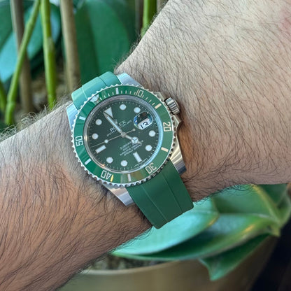 Green rubber watch strap – Artisan Watch Co.