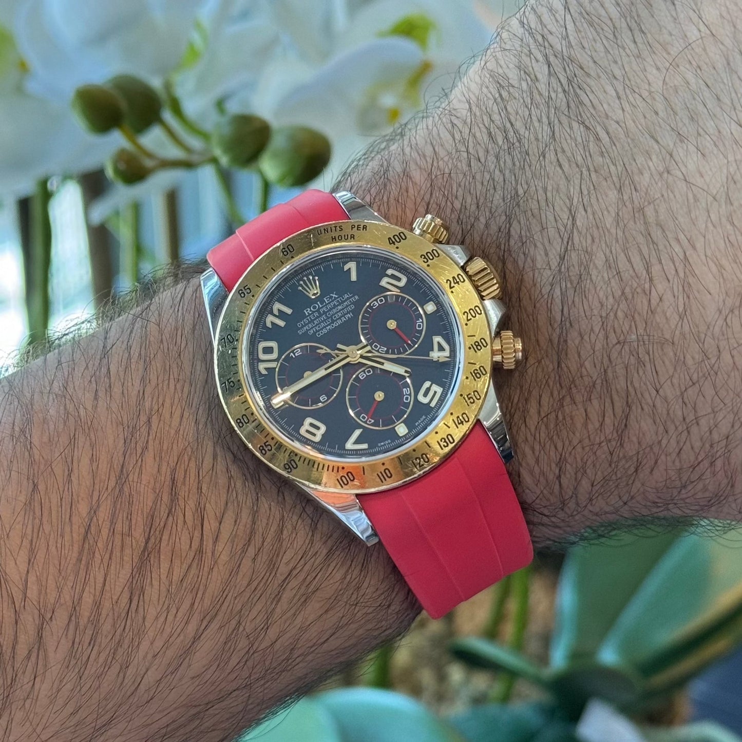 Red deployant rubber watch strap – Artisan Watch Co.