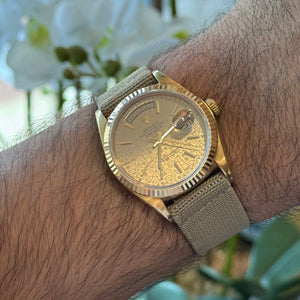 Beige Elastic Loop Watch Strap for Rolex, Omega & More