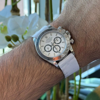 White elastic watch strap – Artisan Watch Co.