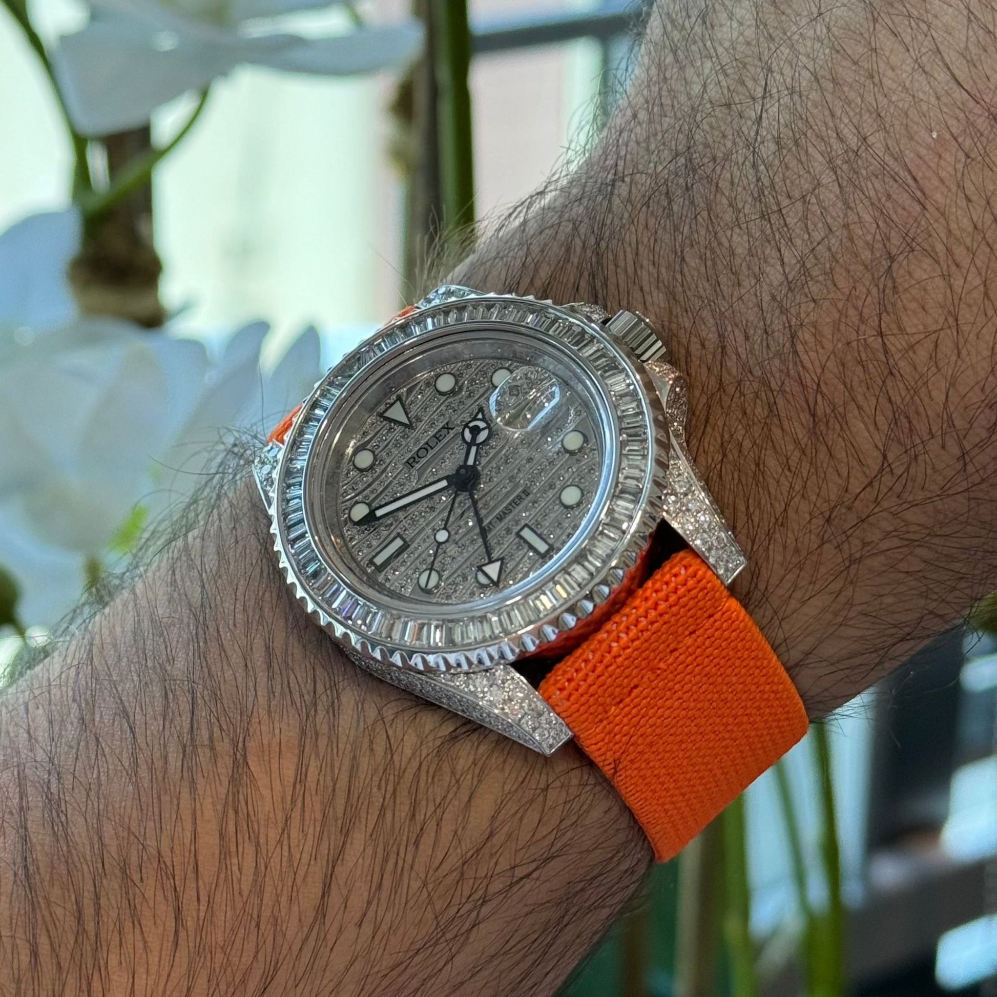 Orange elastic watch strap – Artisan Watch Co.