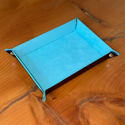 Light Blue leather valet tray – Artisan Watch Co.