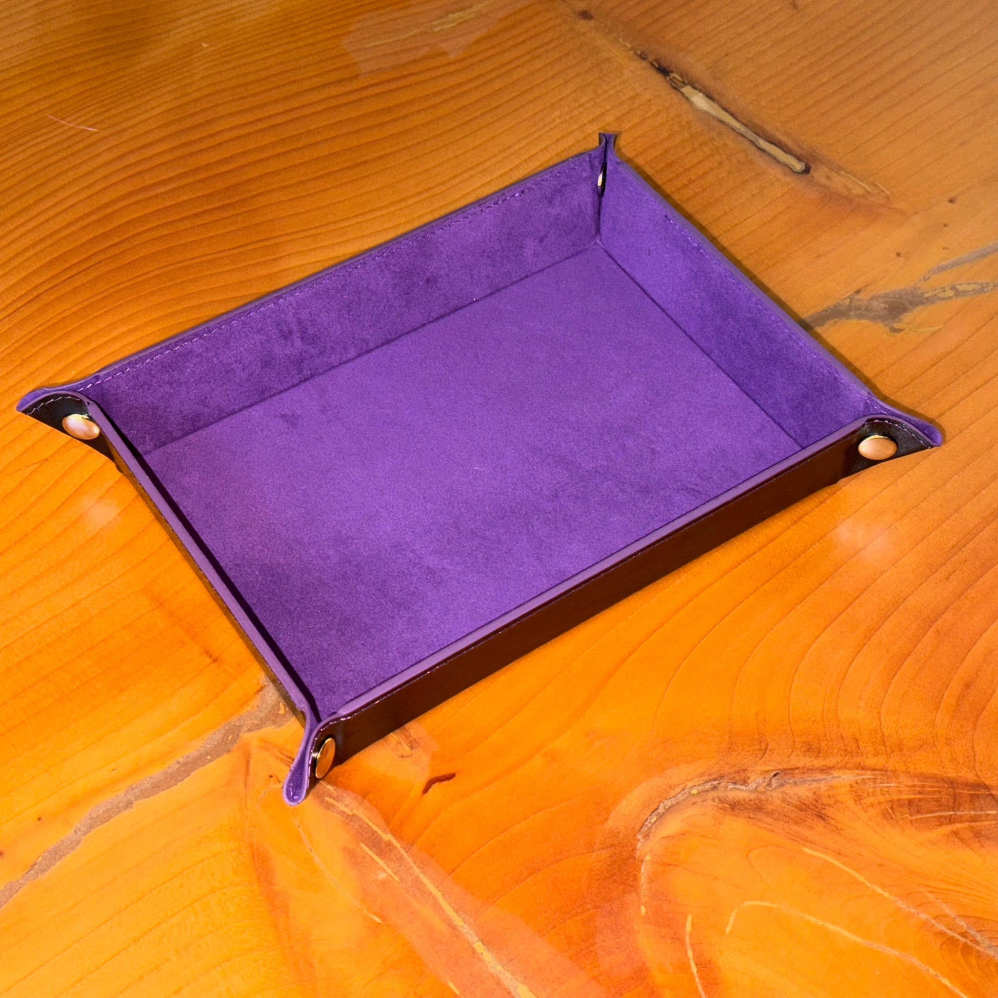 Purple leather valet tray – Artisan Watch Co.