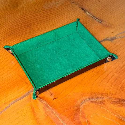 Green leather valet tray – Artisan Watch Co.