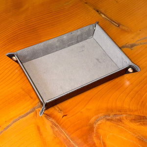 Grey leather valet tray – Artisan Watch Co.