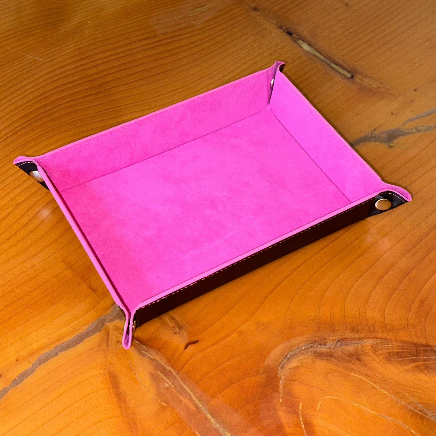 Pink leather valet tray – Artisan Watch Co.