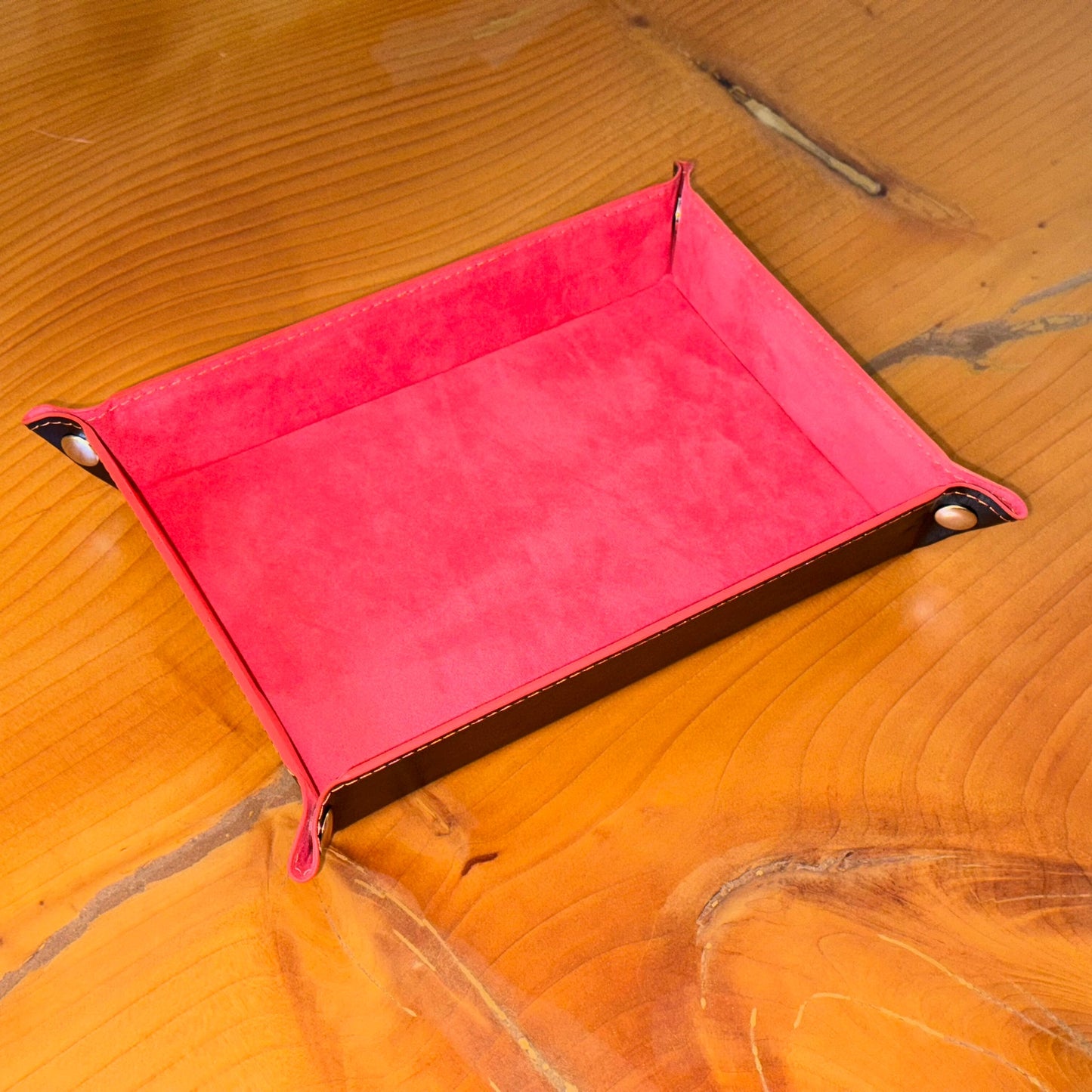 Tangerine leather valet tray – Artisan Watch Co.