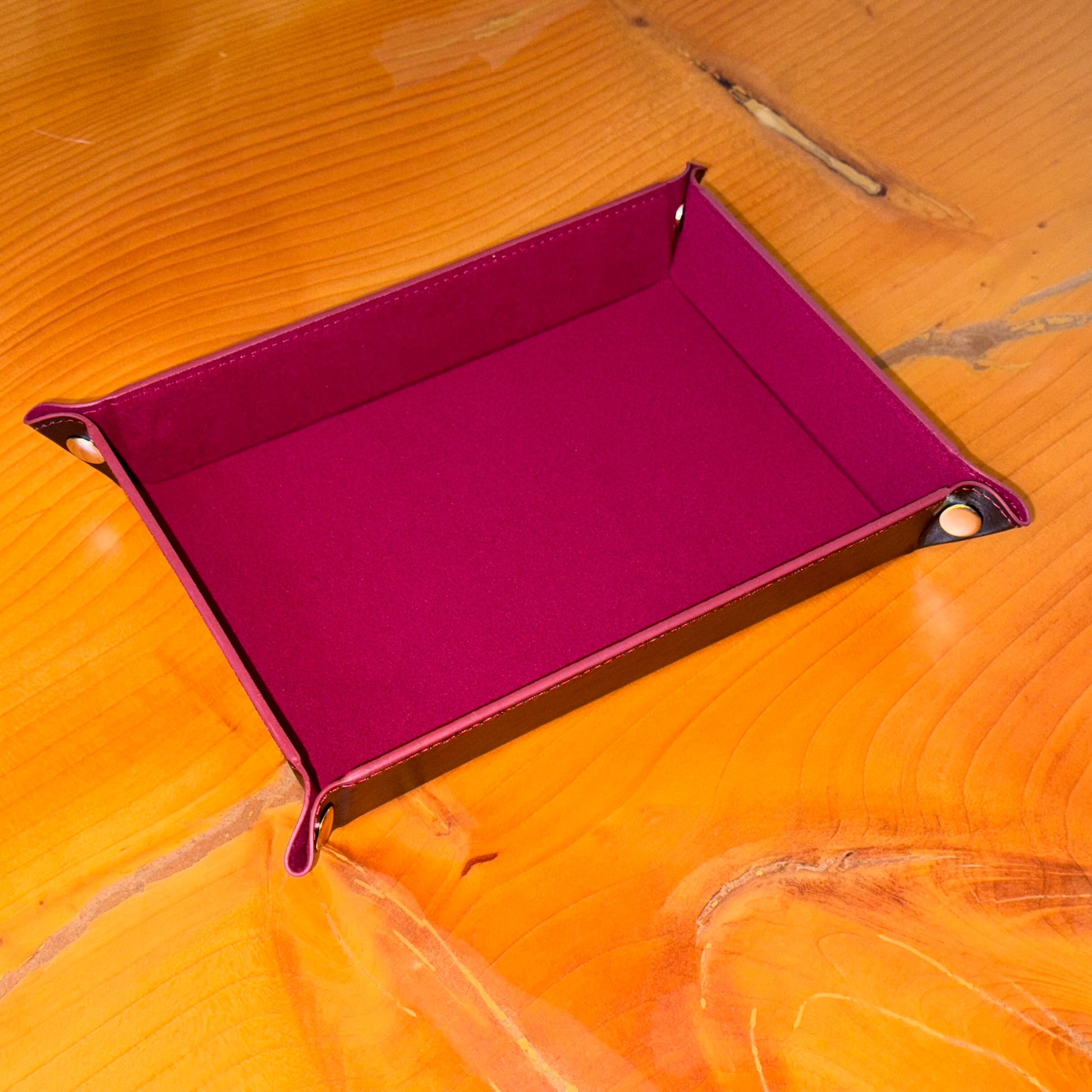 Dark Red leather valet tray – Artisan Watch Co.