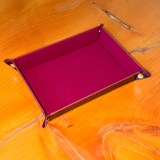 Dark Red leather valet tray – Artisan Watch Co.
