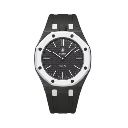 Black Bioceramic Case & Rubber Strap for Royal Oak x Swatch