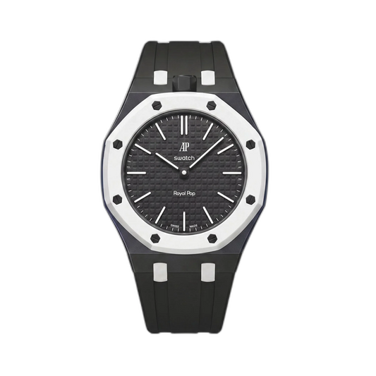 Black Bioceramic Case & Rubber Strap for Royal Oak x Swatch