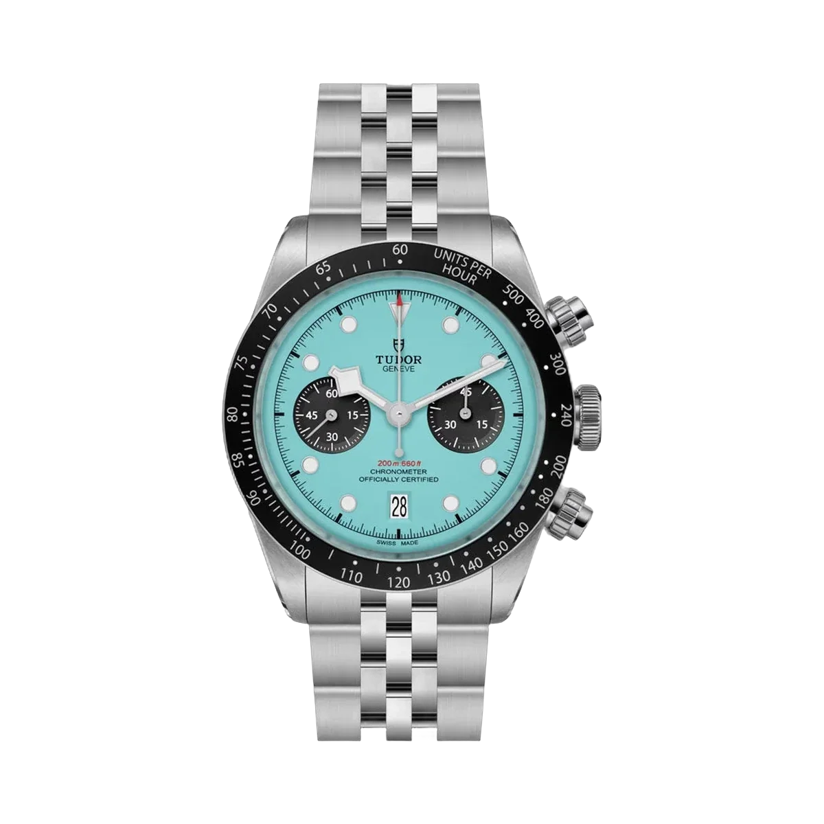 تيودور Black Bay Chrono M79360N-0024، مينا فيروزية — أصلية، طقم كامل – Artisan Watch Co.