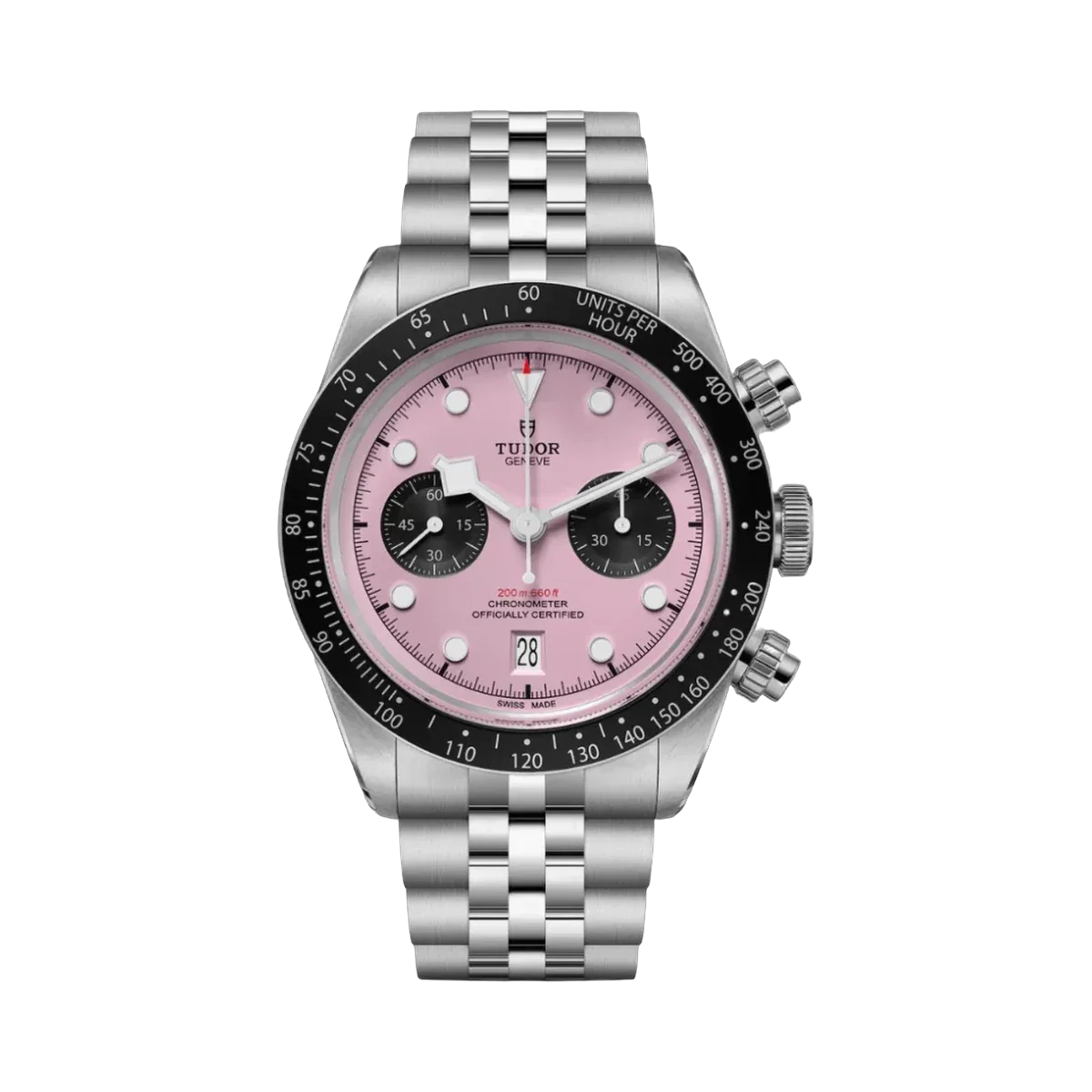 Tudor Black Bay Chrono M79360N-0019, pink Inter Miami dial — genuine full set – Artisan Watch Co.