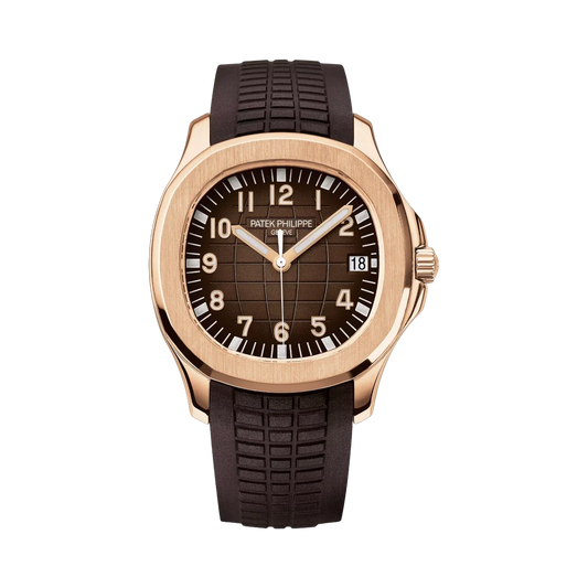 Patek Philippe Aquanaut 5167R-001, chocolate brown embossed dial, 18k rose gold — genuine full set – Artisan Watch Co.